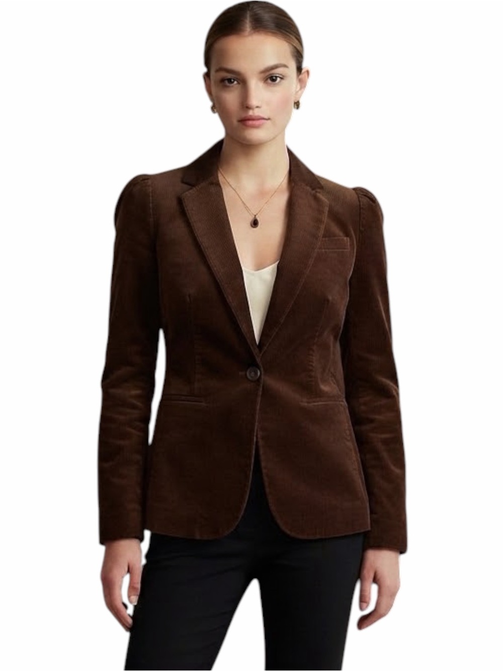 BLANKNYC  Brown Corduroy Puff Sleeve Blazer Jacket - NWT Size Small